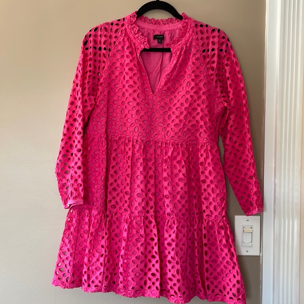 J. Crew Eyelet Pink Dress